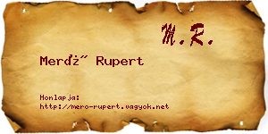 Merő Rupert névjegykártya